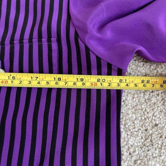 KOOS Of Course 100% Silk Shirt Top Blouse Sz Small Purple Boho Artsy Halloween - Picture 11 of 13